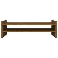 Monitorstandaard 50x27x15 cm massief grenenhout honingbruin 5