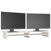 Monitorstandaard 100x27x15 cm massief grenenhout wit 4