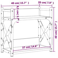Printerstandaard 2-laags 40x20x40 cm bewerkt hout bruineiken 9