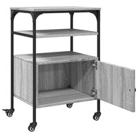 Printerkastje 3-laags 50x40x76 cm bewerkt hout grijs sonoma 8