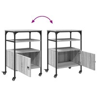 Printerkastje 3-laags 50x40x76 cm bewerkt hout grijs sonoma 12