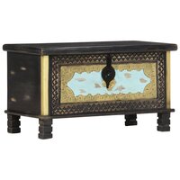 Opbergkist 80x40x45 cm massief mangohout zwart 3