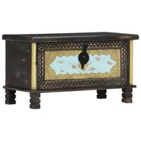 Opbergkist 80x40x45 cm massief mangohout zwart 5