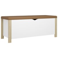 Opbergbox en kussen 105x40x45 cm spaanplaat wit en sonoma eiken 2