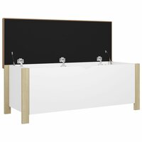 Opbergbox en kussen 105x40x45 cm spaanplaat wit en sonoma eiken 4