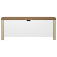 Opbergbox en kussen 105x40x45 cm spaanplaat wit en sonoma eiken 5
