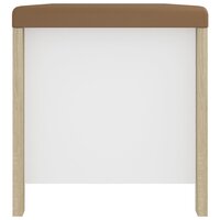 Opbergbox en kussen 105x40x45 cm spaanplaat wit en sonoma eiken 6