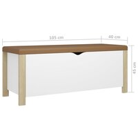 Opbergbox en kussen 105x40x45 cm spaanplaat wit en sonoma eiken 7