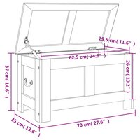 Opbergkist met deksel massief acaciahout bruin 9