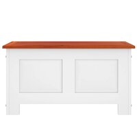 Opbergkist met deksel massief acaciahout bruin en wit 4