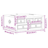 Opbergbox Corona 90x78x45 cm massief grenenhout 11