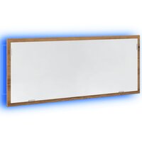 Badkamerspiegel LED 100x8,5x37 cm bewerkt hout artisanaal eiken 3