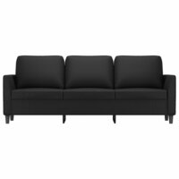 Driezitsbank 180 cm kunstleer zwart 3