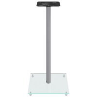 Luidsprekerstandaards 2 st 1 pijler gehard glas zilverkleurig 5