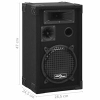 Hifi-podiumluidsprekers 2 st passief professioneel 800 W zwart 9