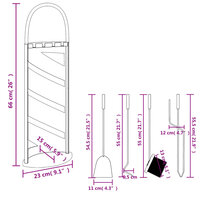 5-delige Haardset 23x15x66 cm staal 10