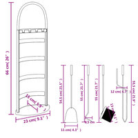 5-delige Haardset 23x15x66 cm staal 10