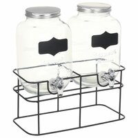 Drankdispensers 2 st met standaard 2 x 4 L glas  2