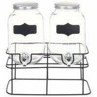 Drankdispensers 2 st met standaard 2 x 4 L glas  3