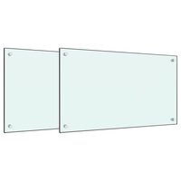 Spatschermen keuken 2 st 70x50 cm gehard glas wit 2