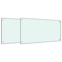 Spatschermen keuken 2 st 80x50 cm gehard glas wit 2