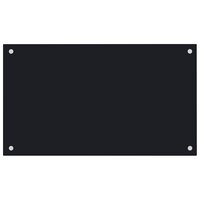 Spatschermen keuken 2 st 70x50 cm gehard glas zwart 3