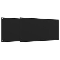 Spatschermen keuken 2 st 80x60 cm gehard glas zwart 2