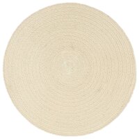 Placemats 6 st rond 38 cm katoen natuurlijk  2