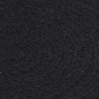 Placemats 6 st rond 38 cm katoen effen zwart  3