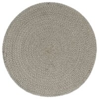 Placemats 6 st rond 38 cm katoen effen grijs 2