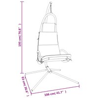 Schommelstoel met kussen Oxford-stof en staal zwart 11