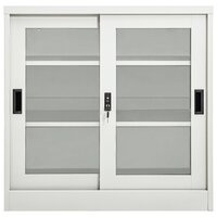 Roldeurkast 90x40x90 cm staal lichtgrijs 2