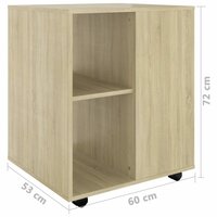 Rolkast 60x53x72 cm bewerkt hout sonoma eikenkleurig 9