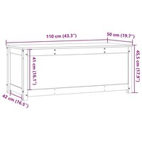 Opbergbox honingbruin 110x50x45,5 cm massief grenenhout 12