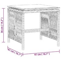 Tuinkrukken 4 st met kussens 41x41x36 cm poly rattan zwart 11