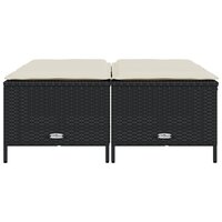 Tuinkrukken met kussens 4 st poly rattan zwart 3