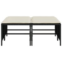 Tuinkrukken met kussens 4 st poly rattan zwart 4