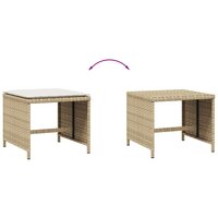 Tuinkrukken 4 st met kussens 40x40x35 cm poly rattan beige 7