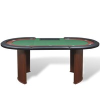 Pokertafel voor 10 personen met dealervak en fichebak groen  3