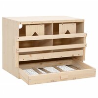 Kippenlegkast 2 compartimenten 63x40x45 cm massief grenenhout 3