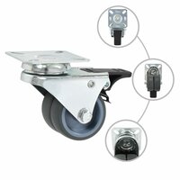 Zwenkwielen dubbel met dubbele remmen 4 st 50 mm 2