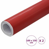 2 st Autofolie 4D 100x150 cm rood 6