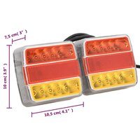 Aanhangerlampen 2 st LED-lamp 12 V 10,5x7,5x10 cm rood 9