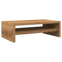 Monitorstandaard 42x24x13 cm bewerkt hout artisanaal eikenkleur 2