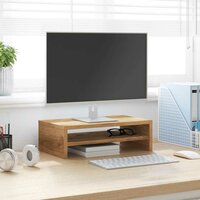 Monitorstandaard 42x24x13 cm bewerkt hout artisanaal eikenkleur 3