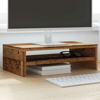 Monitorstandaard 42x24x13 cm bewerkt hout oud houtkleurig 4