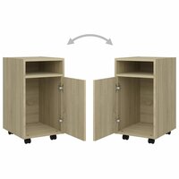 Bijzetkast met wielen 33x38x60 cm bewerkt hout sonoma eiken 7