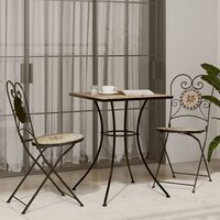 Bistrotafel moza&iuml;ek 60x60x74 cm keramiek terracottakleurig 3