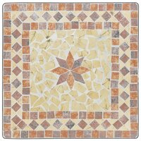 Bistrotafel moza&iuml;ek 60x60x74 cm keramiek terracottakleurig 6