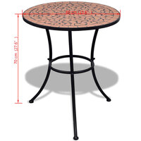 Bistrotafel 60 cm moza&iuml;ek terracottakleurig 5